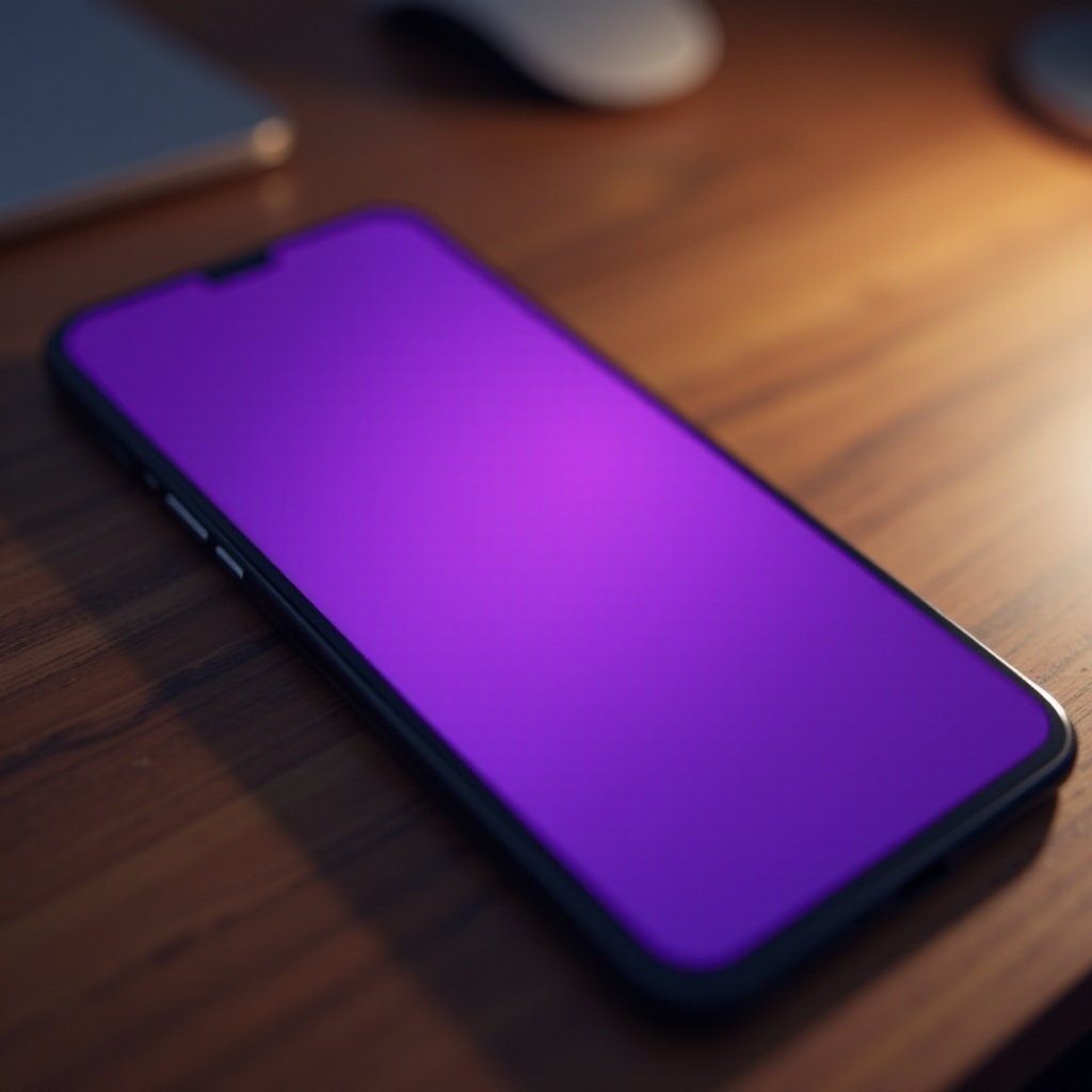 violetti puhelimen näytöllä