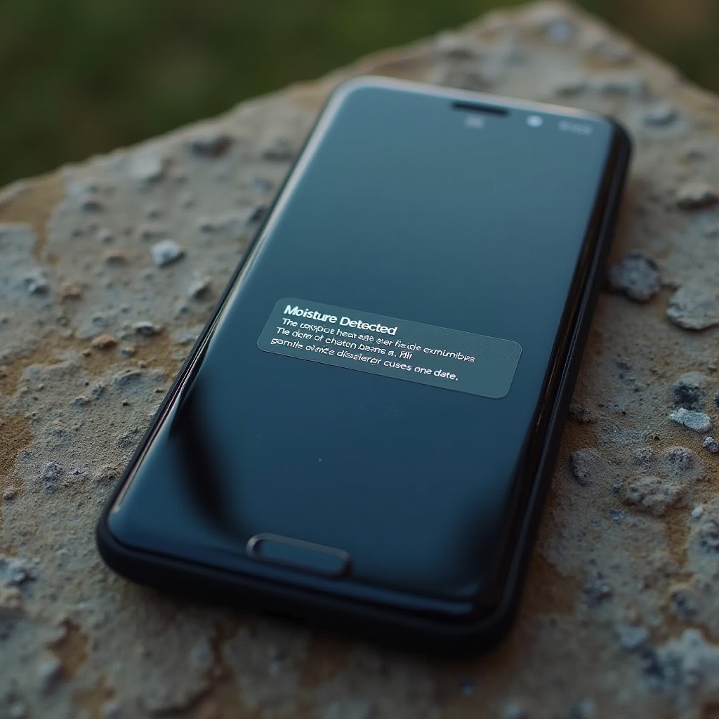 안드로이드에서 습기가 감지되었지만 전화기는 건조합니다